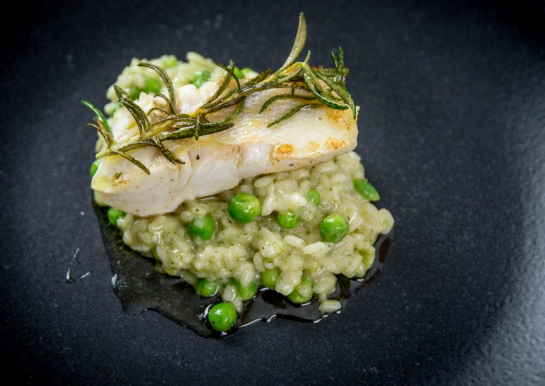 Minz Risotto mit Erbsen