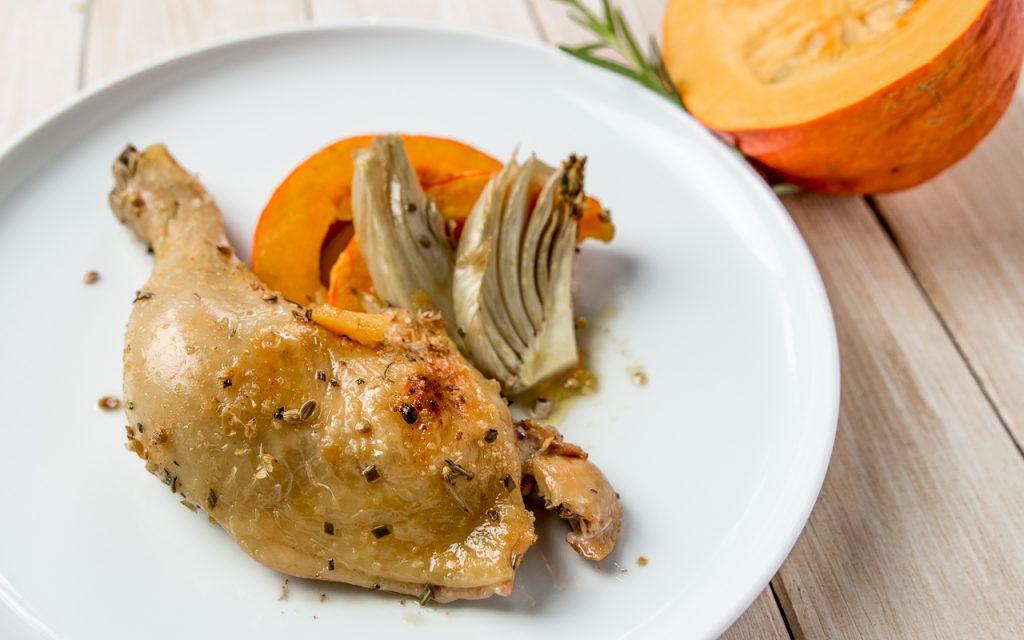 Kürbis Huhn